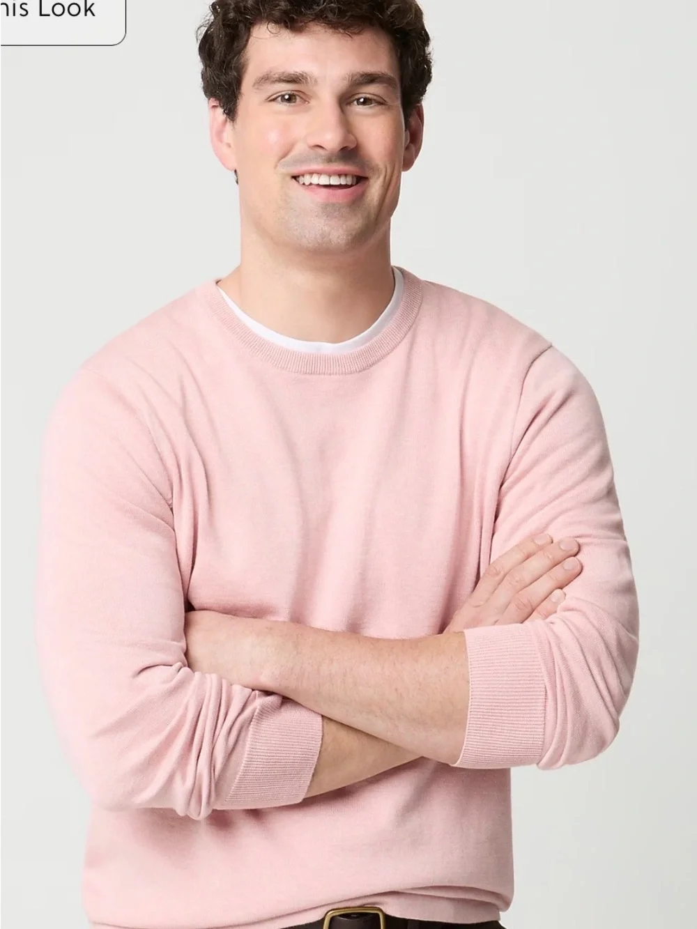 J. Crew Pink Cotton Crewneck Sweater